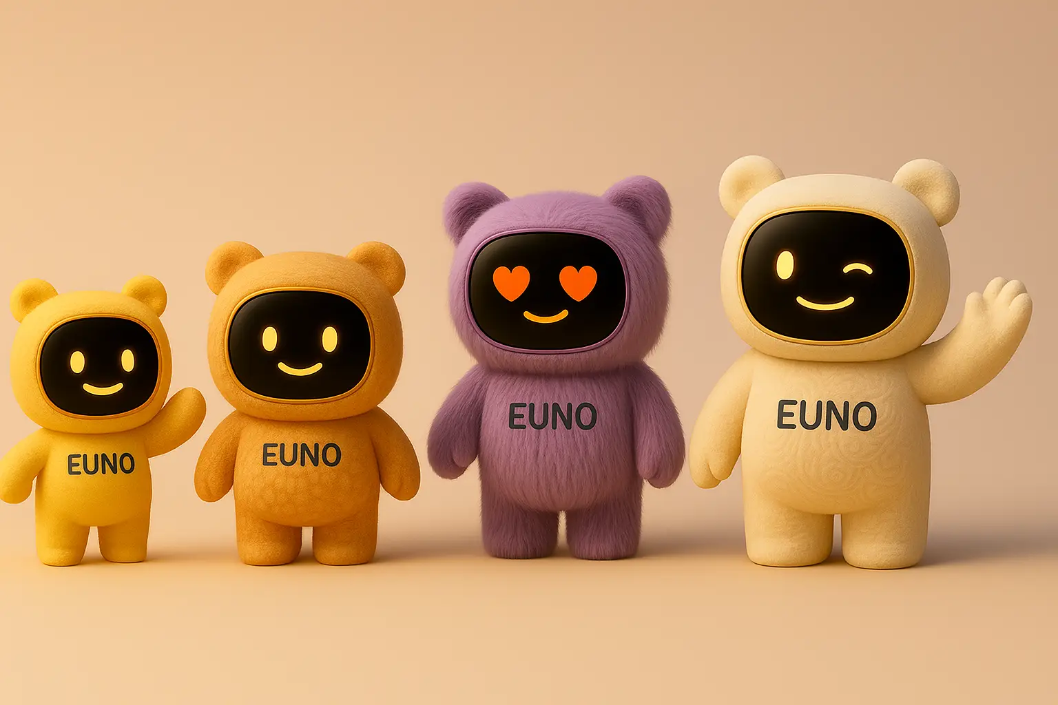 Plusieurs robot Euno qui salut