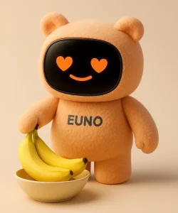 robot compagnon pour enfants Euno orange avec banane