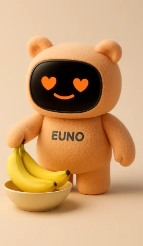 robot compagnon pour enfants Euno orange avec banane