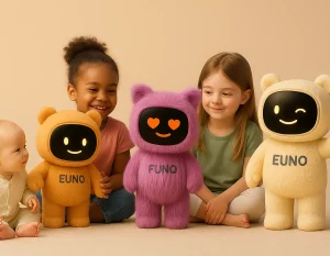 Plusieurs euno accompagnés de deux jeunes filles et un bébé
